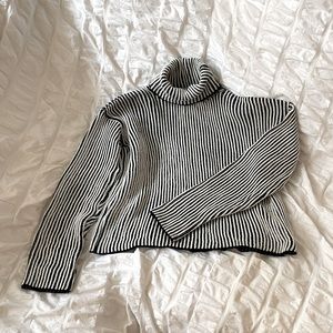 Nasty Gal black & white striped sweater. Size S/M